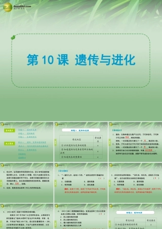 中考科学专题复习 第10课 遗传与进化课件