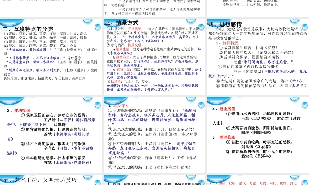 11—12届高三语文 诗歌鉴赏专业术语 课件