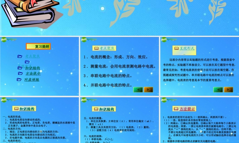 中考物理复习 电流课件 人教新课标版 课件