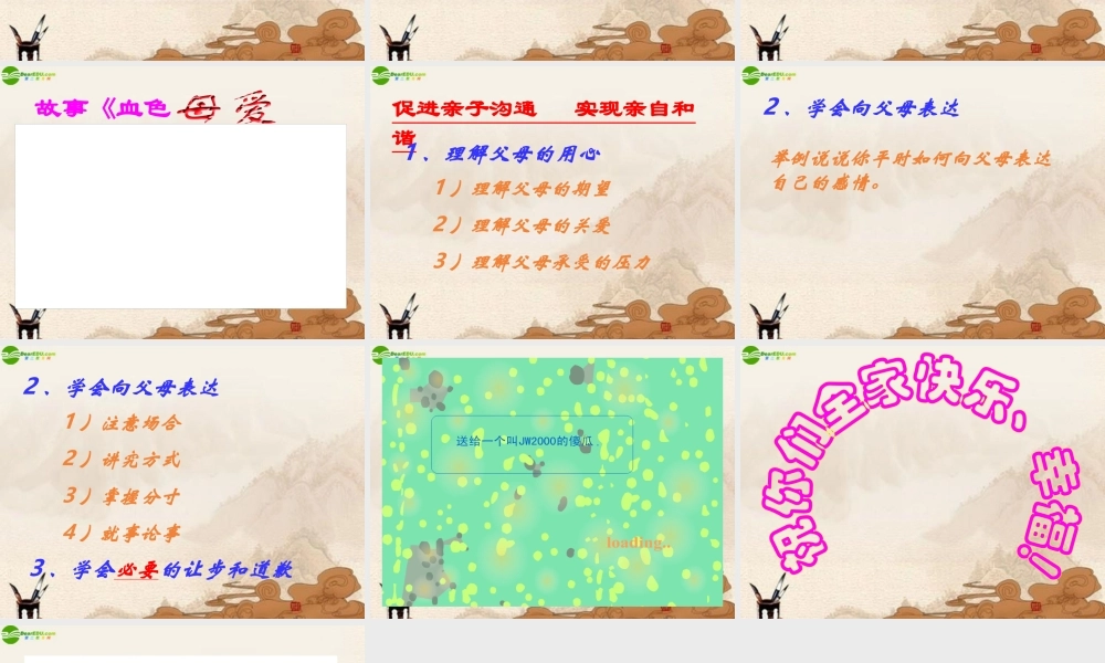 七年级政治上册 (亲子之间)课件 湘教版 课件