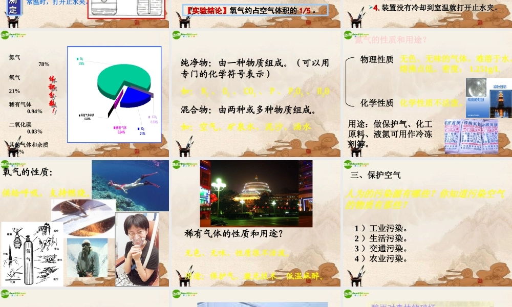 九年级化学上册 空气课件 人教新课标版 课件