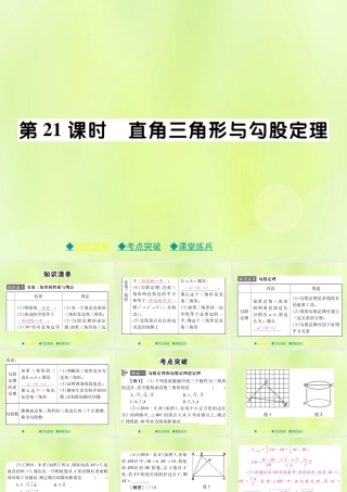 中考数学总复习 第一部分 考点梳理 第四章 图形的性质 第21课时 直角三角形与勾股定理课件