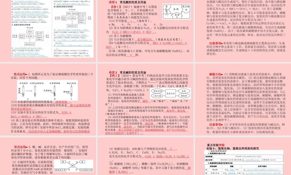 (临沂专版)中考化学总复习 第一部分 系统复习 成绩基石 第十单元 酸和碱 第1课时 常见的酸和碱课件 新人教版 课件
