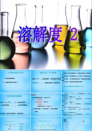 九年级化学下册 92 溶解度课件2 (新版)新人教版 课件