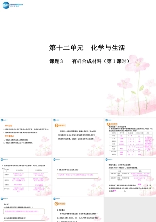 九年级化学下册 第十二单元 课题3 有机合成材料(第1课时)课件 (新版)新人教版 课件