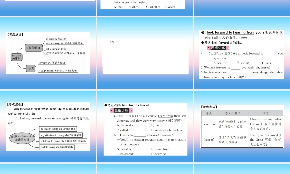 中考英语总复习 第一部分 教材同步复习篇 第九课时 八上 Units 9 10习题课件