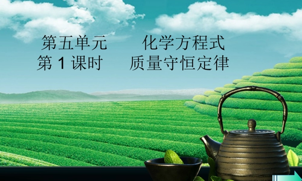 九年级化学上册 第五单元 化学方程式 课题1 质量守恒定律 第1课时 质量守恒定律导学课件 (新版)新人教版 课件