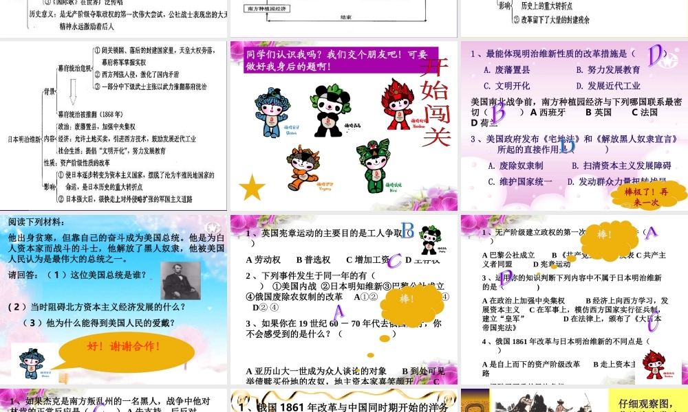 九年级世界历史上册第六单元复习课件