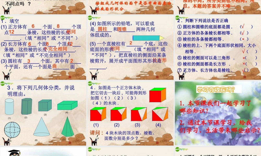 七年级数学上册 丰富的图形世界(2)课件 苏科版 课件