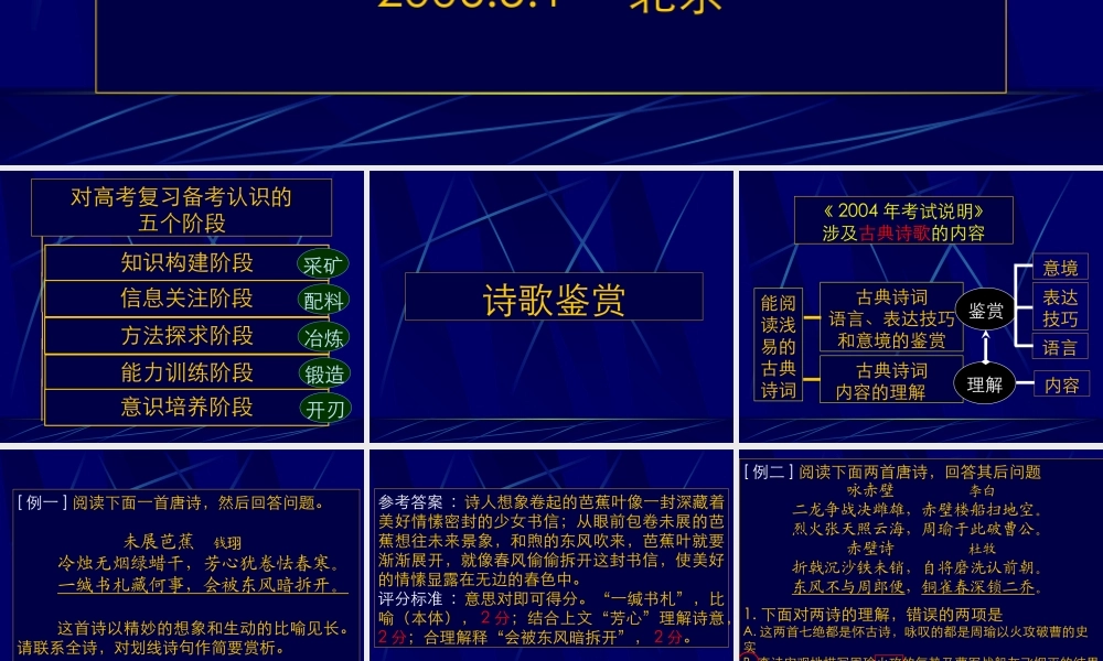 9五一串讲1 高考语文冲刺分类复习课件全集下 新课标 人教版 高考语文冲刺分类复习课件全集下 新课标 人教版