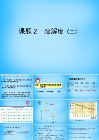 九年级化学下册 92 溶解度课件 (新版)新人教版 课件
