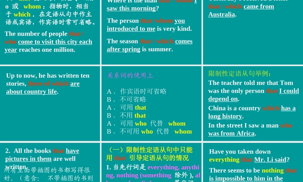 中考英语(定语从句)语法专题复习系列课件