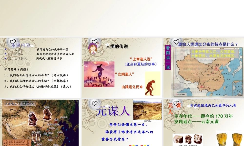 七年级历史上册(第一课中华大地的远古人类)课件 北师大版 课件