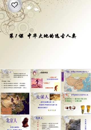七年级历史上册(第一课中华大地的远古人类)课件 北师大版 课件
