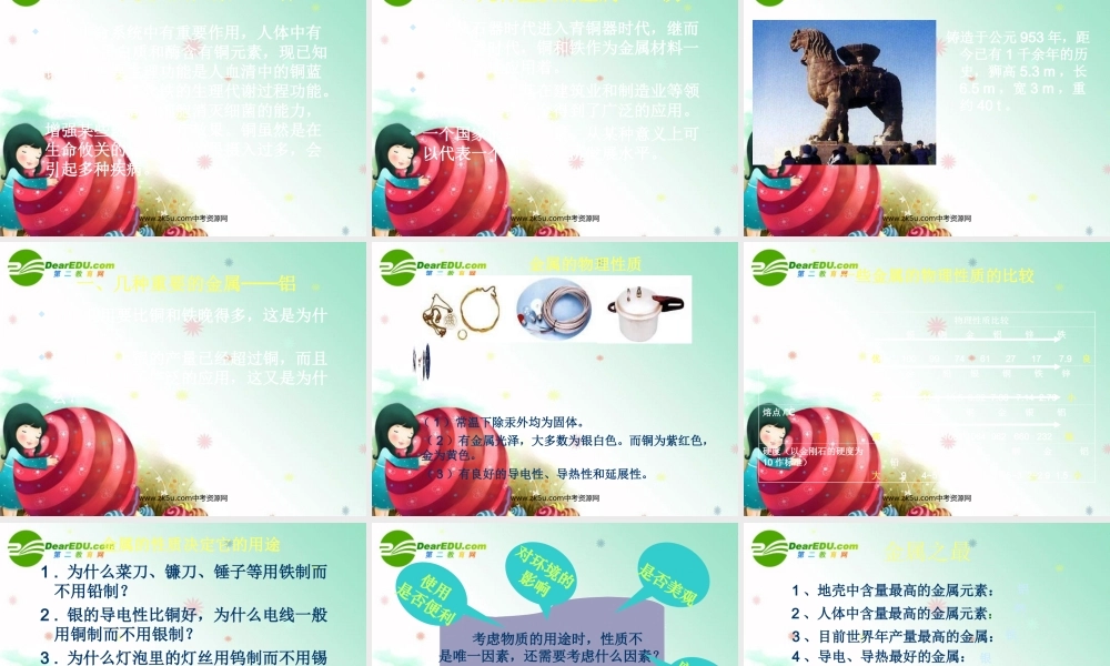 九年级化学下册第六章 金属复习课件粤教版 课件