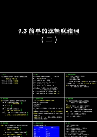 1.3.2 简单的逻辑联结词(2) 高三数学第一章 小结与复习课件(打包)人教版选修2-1 高三数学第一章 小结与复习课件(打包)人教版选修2-1