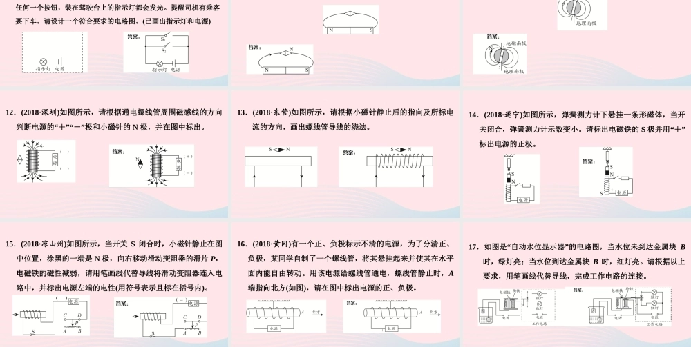 中考物理二轮复习 第2板块 专题1 作图题 三 电磁学作图课件