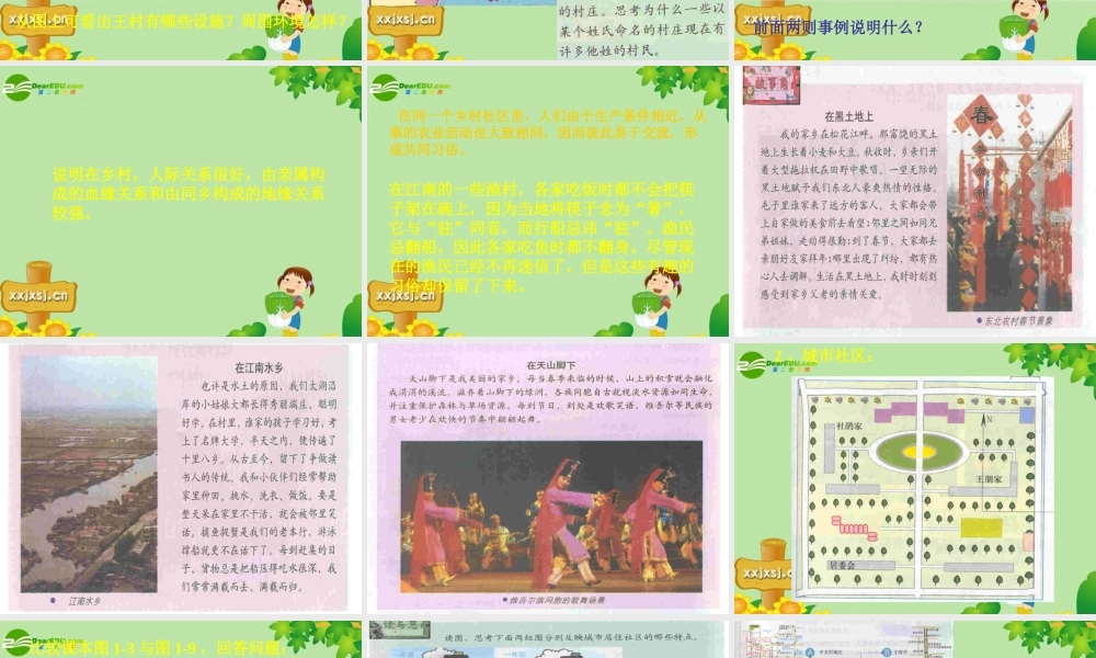 七年级历史与社会上册 第二课(多种多样的社区)1课件 人教新课标版 课件