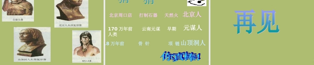 七年级历史上册 第一单元 第1课 中华大地的远古人类课件 北师大版 课件