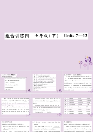(贵阳专版)中考英语总复习 第1部分 教材知识梳理篇 组合训练4 七下 Units 7 12(精练)课件