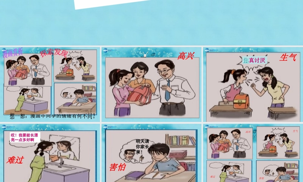 七年级政治下册 第十三课 第一框 你了解自己的情绪吗课件 鲁教版 课件