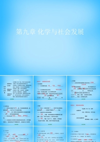 九年级化学下册 第9章(化学与社会发展)复习课件 (新版)沪教版 课件