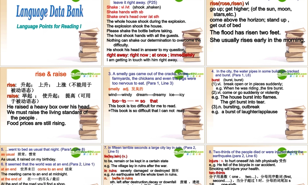 (Earthquakes 高一英语unit 4(Earthquakes)课件(2套)新人教版必修1