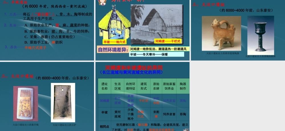 七年级历史上册 第2课 原始农耕文化的遗存课件 川教版 课件