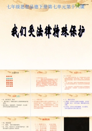 七年级政治下册 第七单元第16课第一框我们受法律特殊保护课件 鲁教版 课件