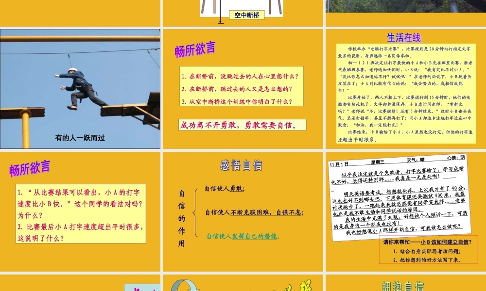 七年级政治上册 第七课(做自尊自信的人-成功需自信)课件 鲁教版 课件