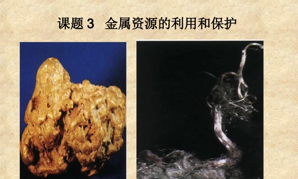 九年级化学下册第八单元课题3 金属资源的利用和保护课件人教新课标 课件