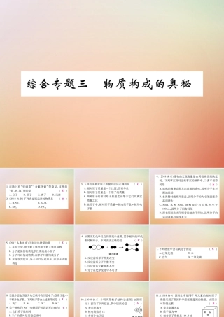 九年级化学上册 第二部分 期末复习攻略 综合专题三 物质构成的奥秘课件 (新版)新人教版 课件