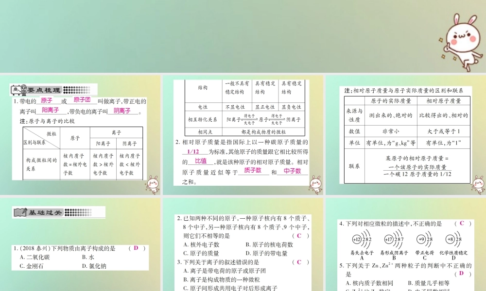 九年级化学上册 第三单元 物质构成的奥秘 课题2 原子的结构 第2课时 离子与相对原子质量课件 (新版)新人教版 课件