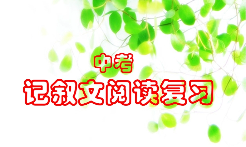 中考语文专题复习 记叙文 课件