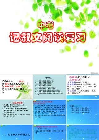 中考语文专题复习 记叙文 课件