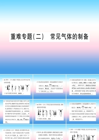 (甘肃专用)中考化学 重难点专题(二)常见气体的制备(提分精练)课件