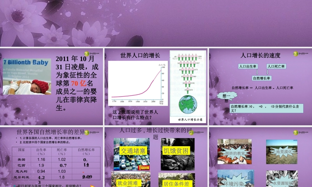 七年级历史与社会上册 第二单元第三课第一框人口与人种课件 人教版 课件