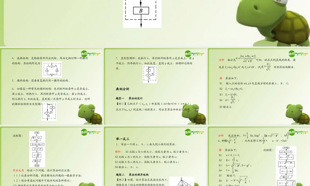 (学案与测评)高考数学总复习 第十一单元第一节 算法与流程图精品课件 苏教版 课件