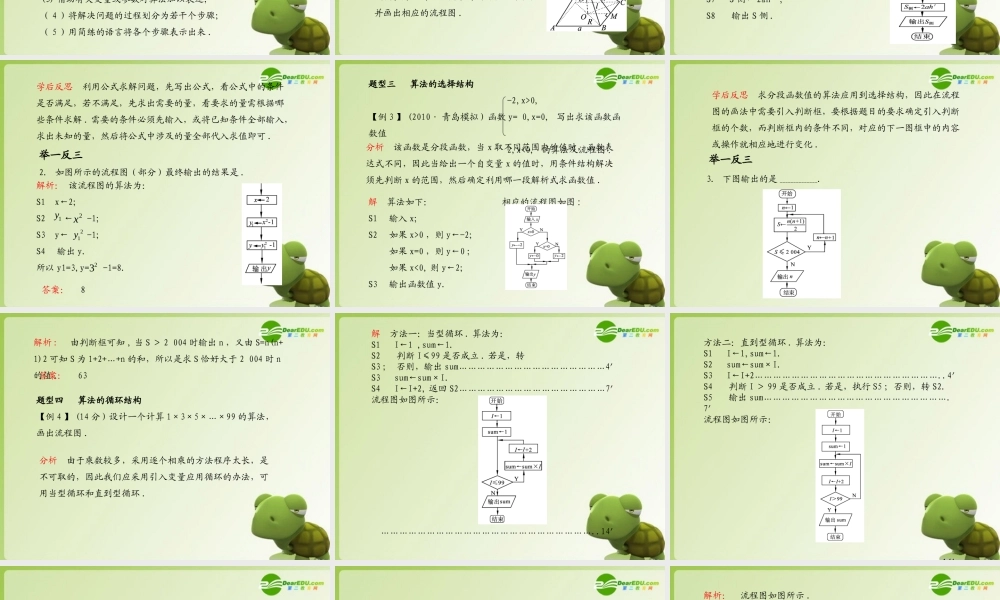 (学案与测评)高考数学总复习 第十一单元第一节 算法与流程图精品课件 苏教版 课件