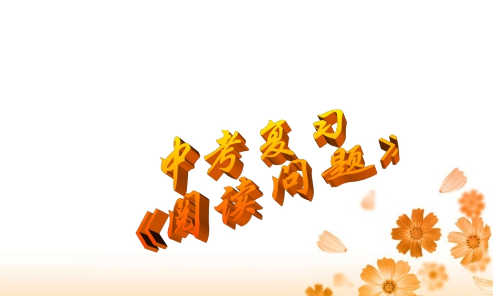 中考数学阅读理解型问题复习课件