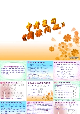 中考数学阅读理解型问题复习课件