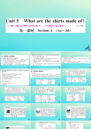 (河南专版)九年级英语全册 Unit 5 What are the shirts made of(第1课时)习题课件 (新版)人教新目标版 课件