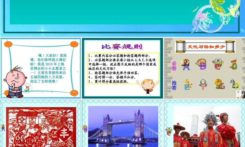 七年级政治上册(有朋自远方来——文化习俗 多姿多彩)课件 苏教版 课件