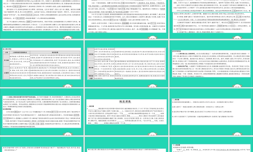 中考语文 名著导读专题讲解(四)红岩课件 新人教版 课件