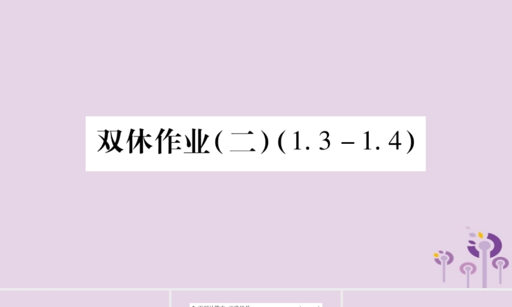 七年级数学上册 双休作业(二)课件 (新版)沪科版 课件