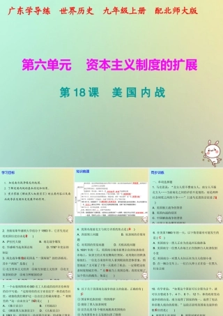 九年级历史上册 第18课 美国内战课件 北师大版 课件