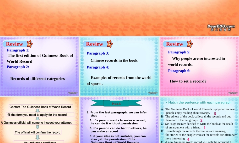 Unit1 That must be a record gammar 新课标 人教版 课件