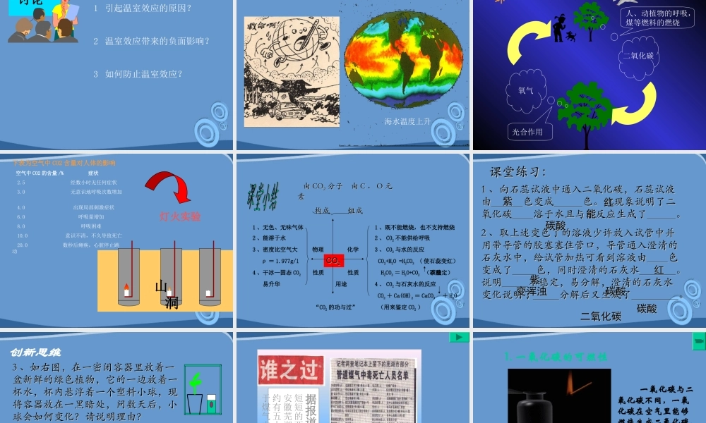 九年级化学上册 63(二氧化碳和一氧化碳)课件 人教新课标版 课件