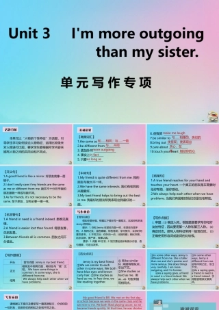 (江西专版)八年级英语上册 Unit 3 I m more outgoing than my sister单元写作专项作业课件 (新版)人教新目标版 课件