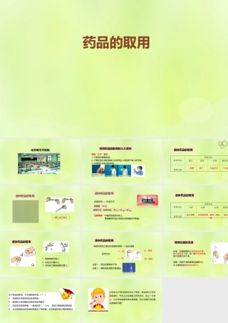 九年级化学上册 第1章 开启化学之门 第3节 怎样学习和研究化学 药品的取用素材 沪教版 素材